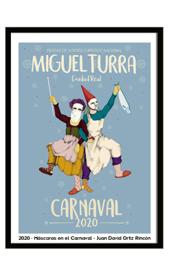 imagen anunciadora del Carnaval de Miguelturra 2020, obra de Juan David Ortiz Rincón