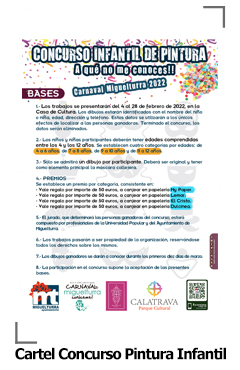 cartel anunciador Concurso de Dibujo Infantil Carnaval 2022