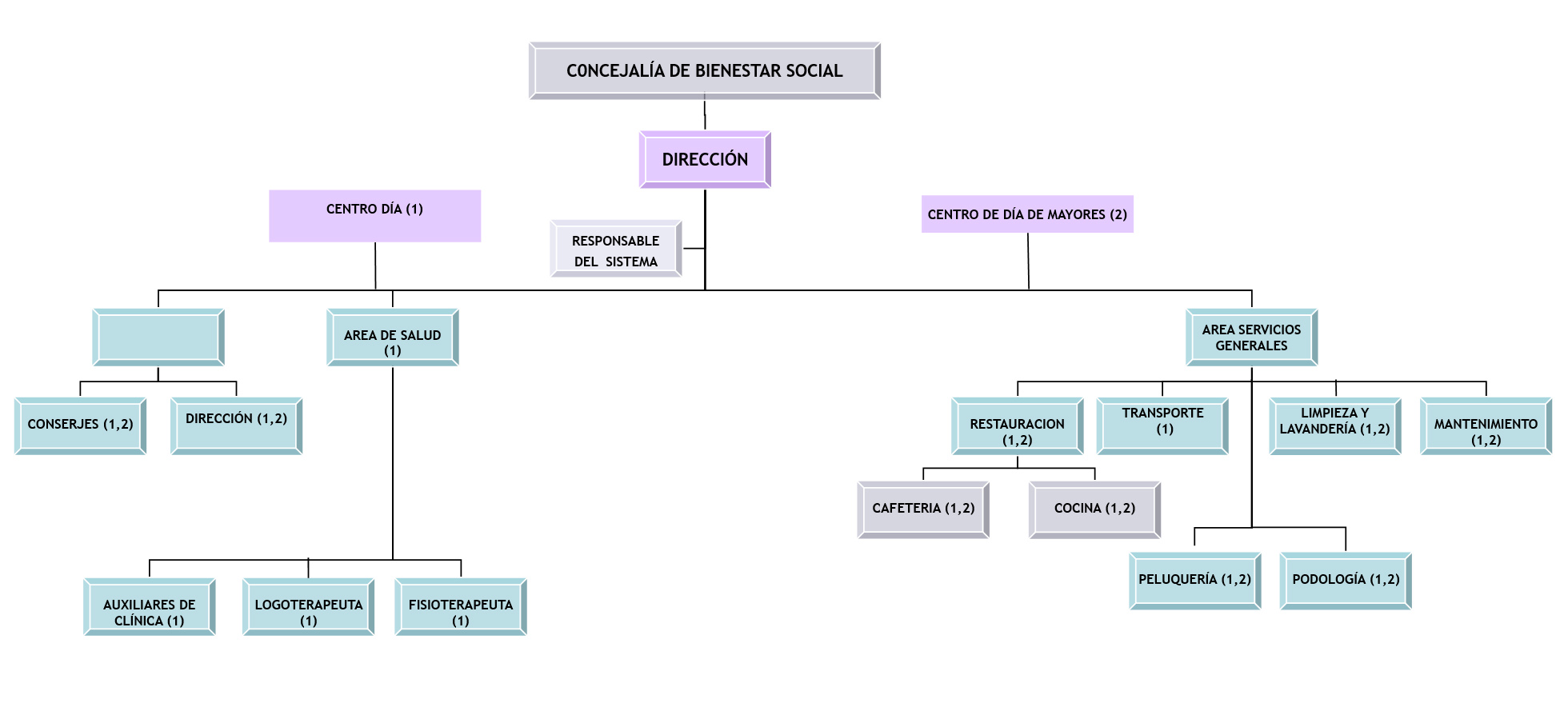organigrama bienestar social, junio 2025