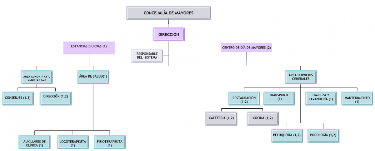organigrama del área de Mayores del Ayuntamiento de Miguelturra