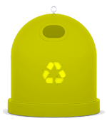 imagen de contenedor amarillo , para plásticos, briks y latas