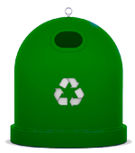 imagen de contenedor verde, para vidrio
