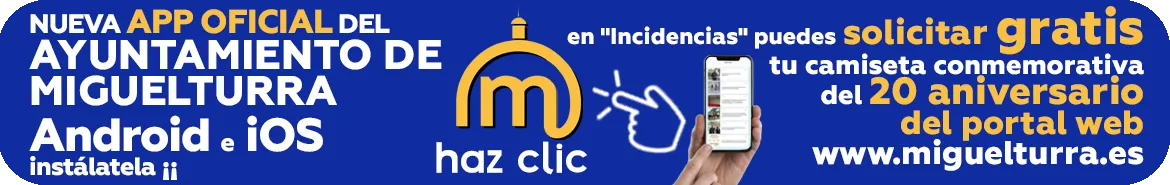nueva app Ayuntamiento de Miguelturra y camisetas conmemorativas 20 años del portal web municipal
