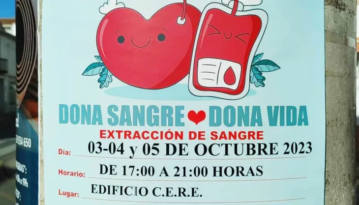 cartel extracción sangre miguelturra, octubre 2023