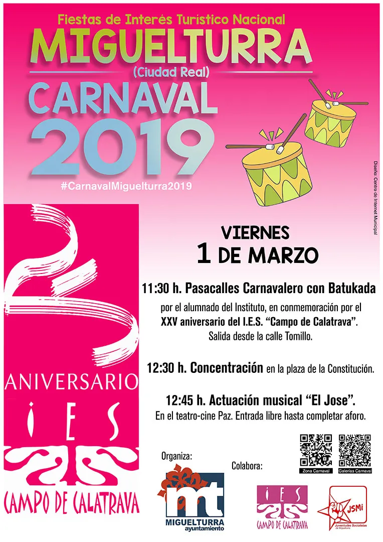 evento imagen cartel actividades IES viernes 1 marzo 2019 en Miguelturra, diseño cartel Centro de Internet de Miguelturra