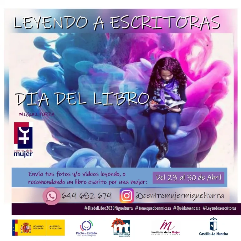 imagen alusiva al evento del Centro de la Mujer con motivo del Día del Libro 2020