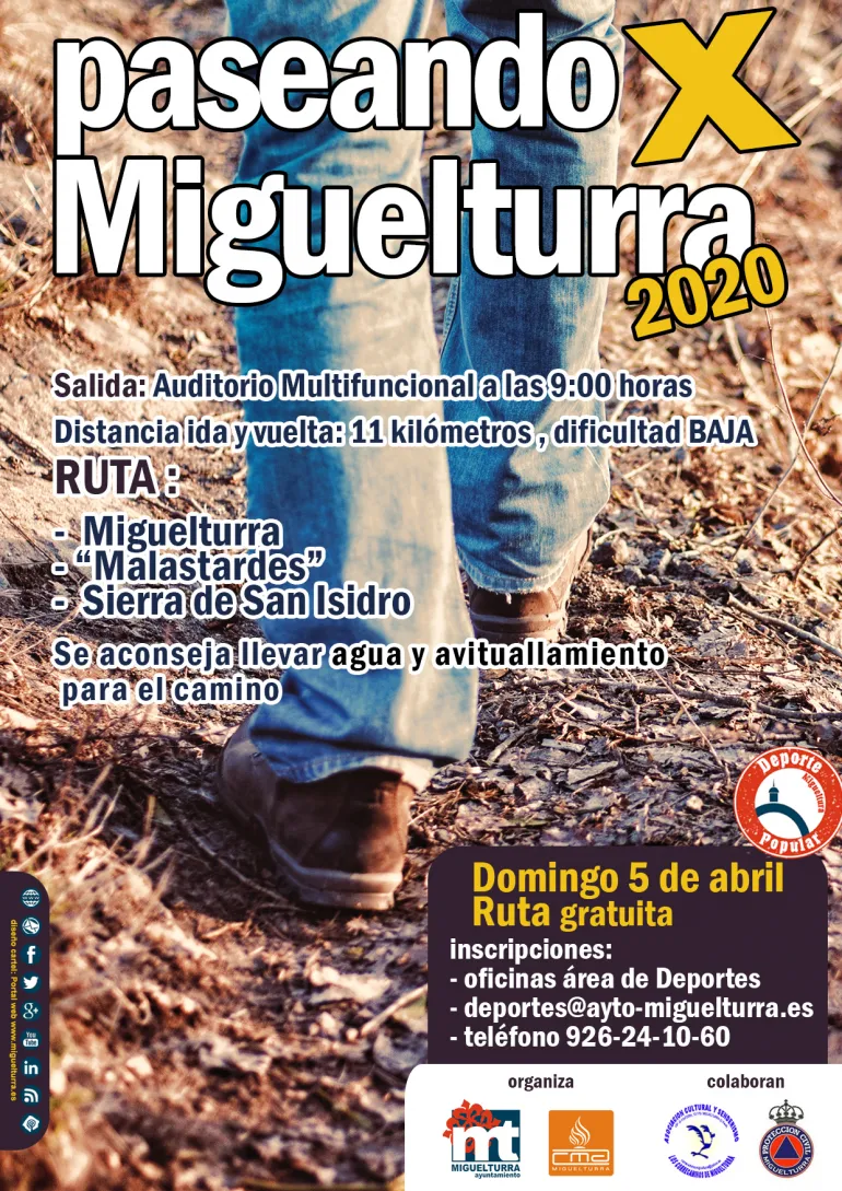 evento imagen del cartel de la actividad Paseando por Miguelturra, 5 abril 2020, diseño cartel portal web municipal