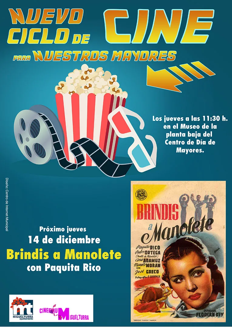 evento imagen cartel "Brindis a Manolete", diseño cartel Centro de Internet Miguelturra