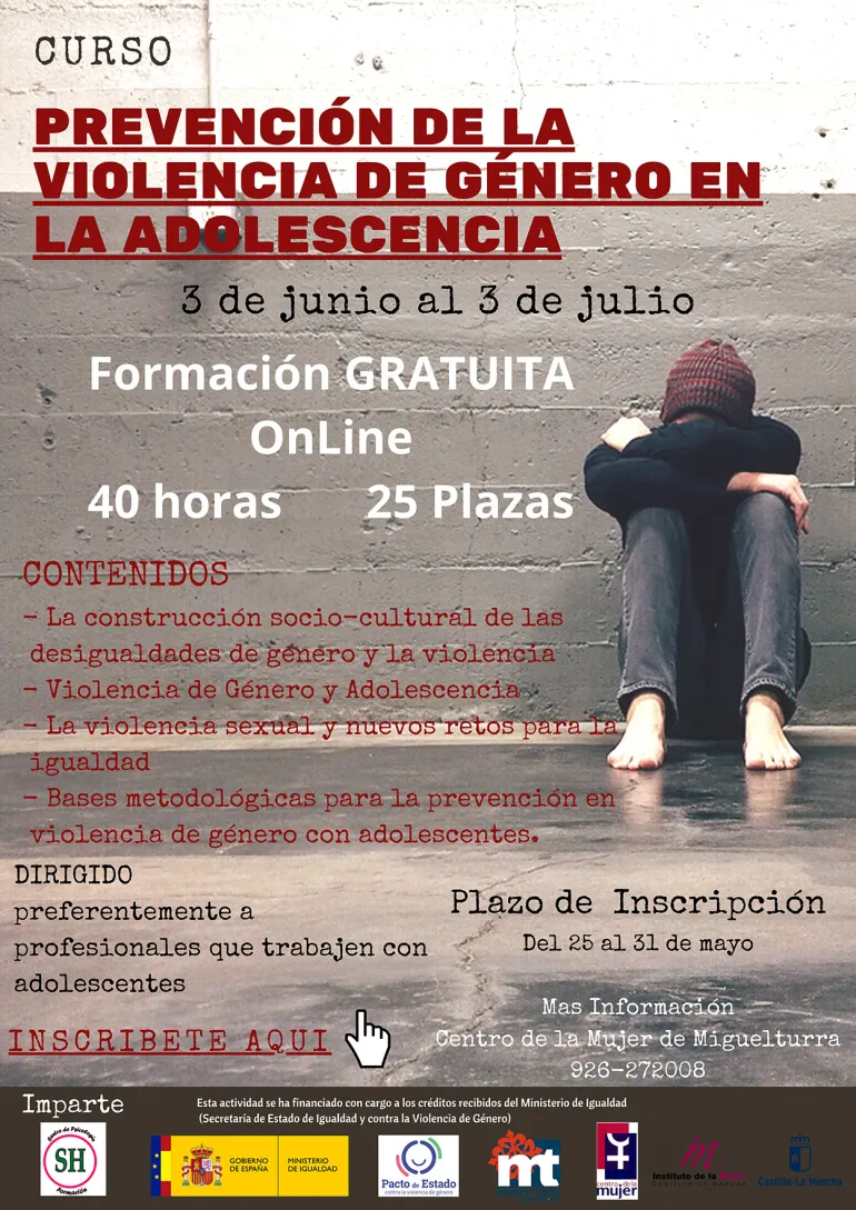 curso imagen del cartel del curso sobre prevención violencia género, mayo 2020