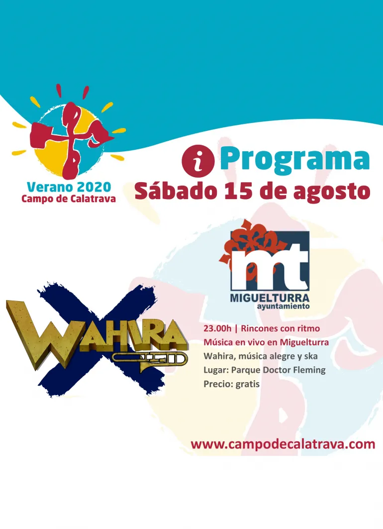 evento imagen del cartel de Wahira, Miguelturra agosto 2020