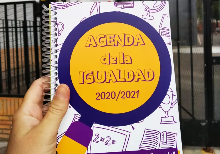 imagen de la agenda entregada en los centros educativos elaborada por el Centro de la Mujer, septiembre 2020