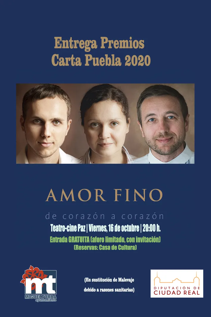 evento imagen cartel actuación Amor Fino en Miguelturra, octubre 2020