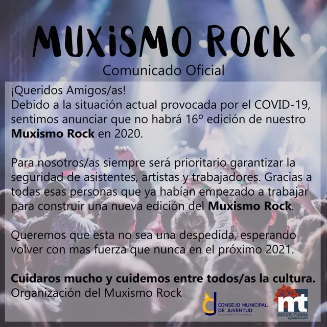 imagen cartel anulación del Muxismo Rock 2020