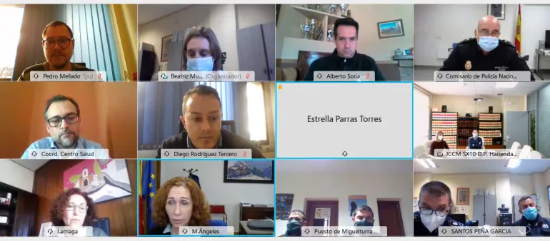 imagen de la captura de pantalla de la videoconferencia realizada, enero 2021