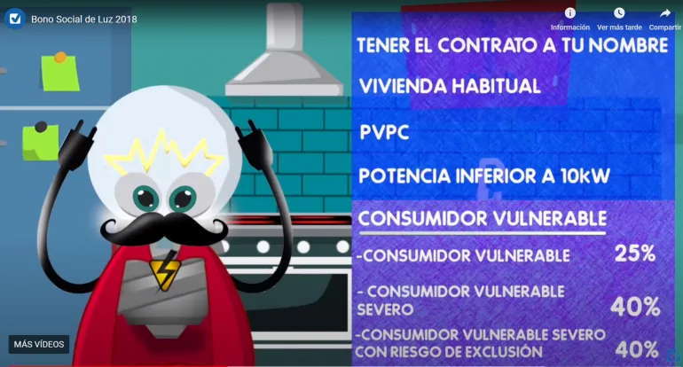 imagen captura pantalla de uno de los vídeos explicativos del bono energético