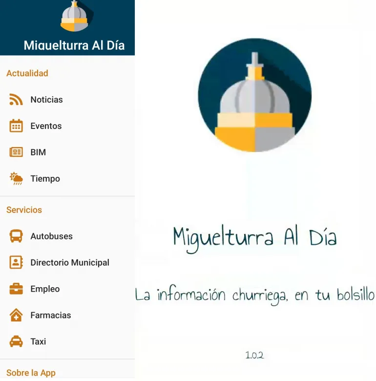 imagen captura pantalla app "Miguelturra al día", junio 2020