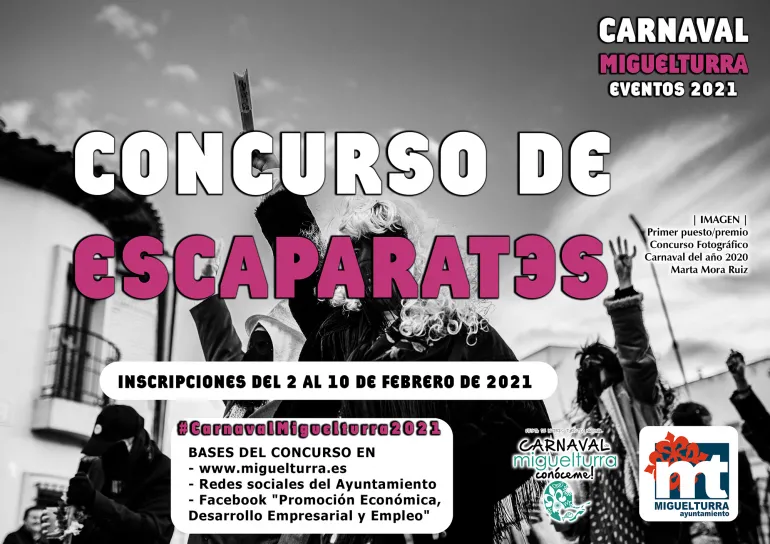 imagen del cartel reducido concurso Escaparates Carnaval Miguelturra 2021