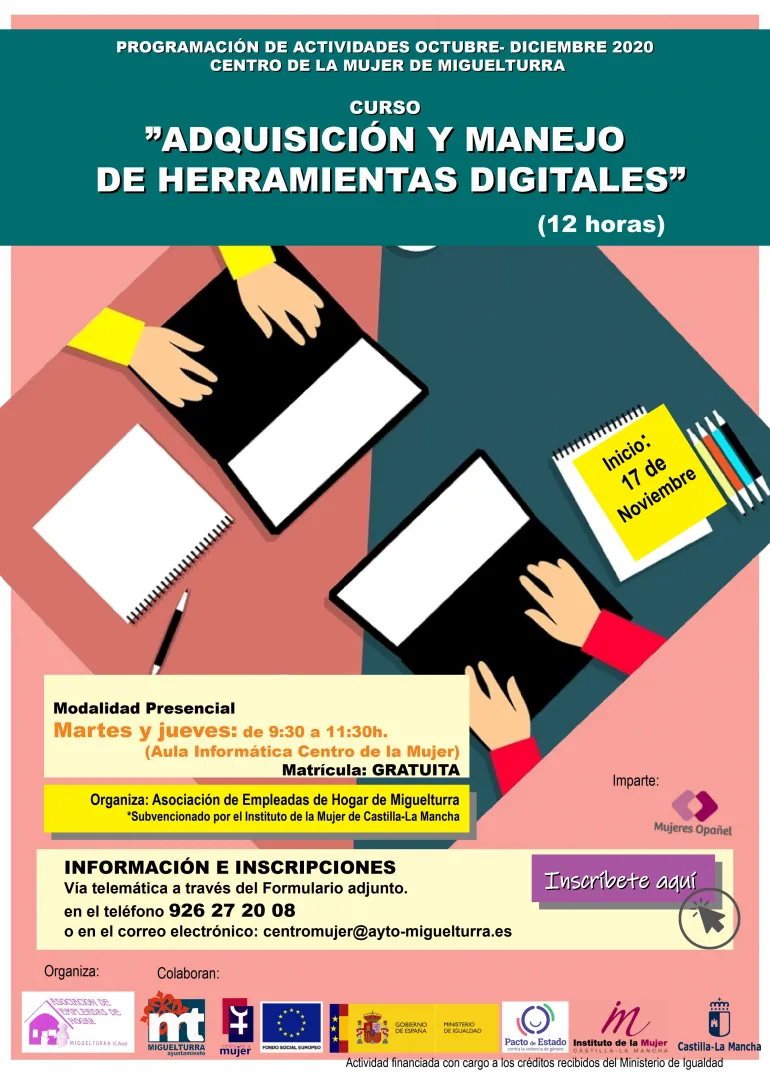 imagen del cartel anunciador del curso del Centro de la Mujer