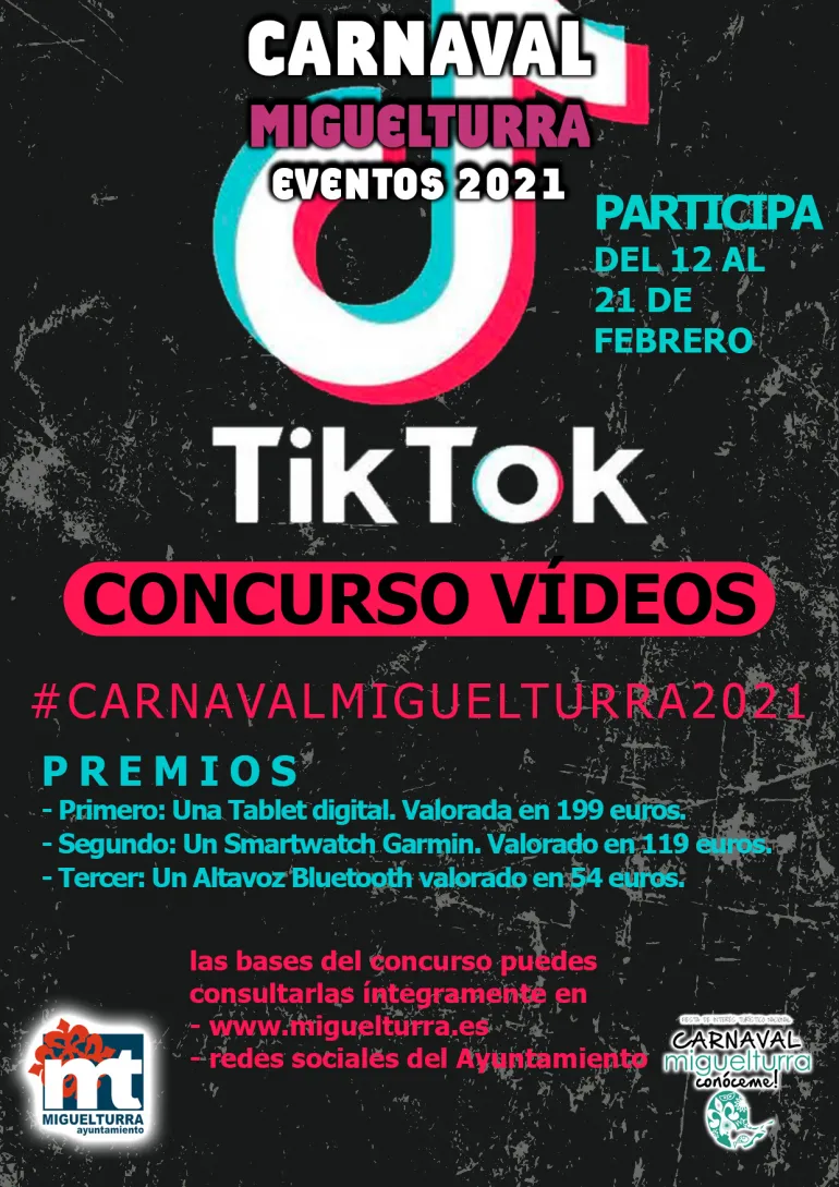 evento imagen cartel anunciador concurso Tik Tok Carnaval Miguelturra 2021