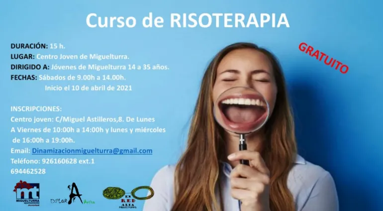 imagen cartel curso de risoterapia en Miguelturra, marzo de 2021