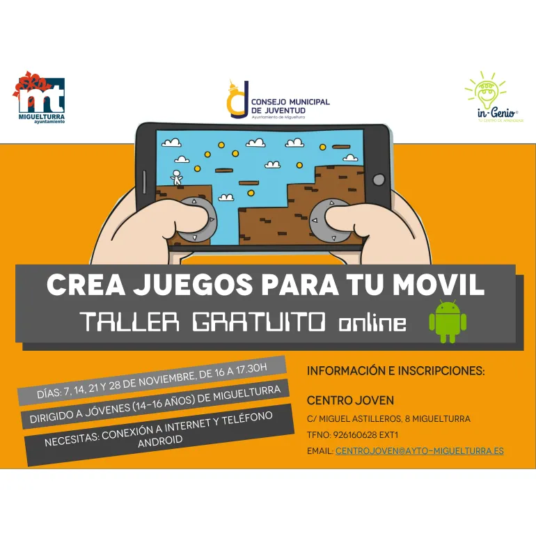 cursos imagen, curso de creación de juegos en teléfonos móviles, noviembre 2020