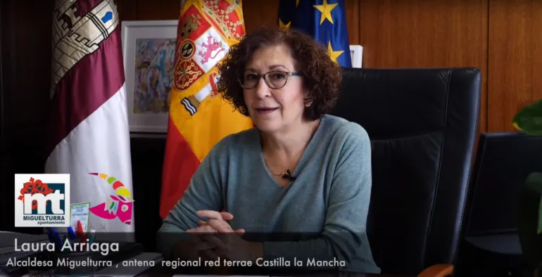 imagen de Laura Arriaga, alcaldesa de Miguelturra, durante el vídeo de intervención, noviembre 2020