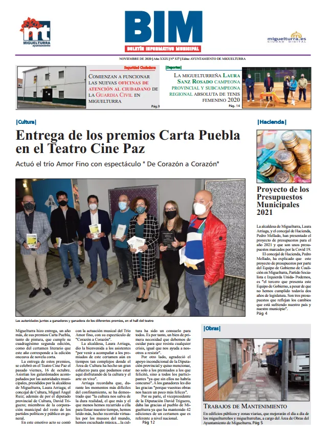 imagen de portada del Boletín Informativo Municipal del mes de noviembre de 2020