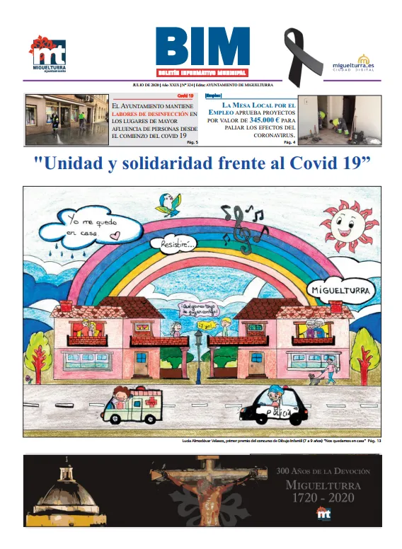imagen de la portada del Boletín Informativo Municpial del mes de julio de 2020