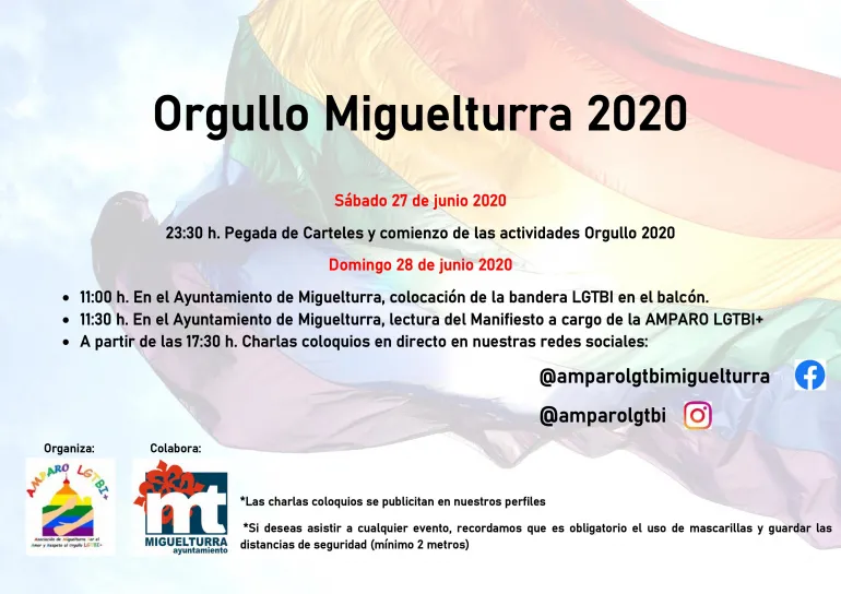 imagen del cartel del programa de actividades día orgullo, junio 2020