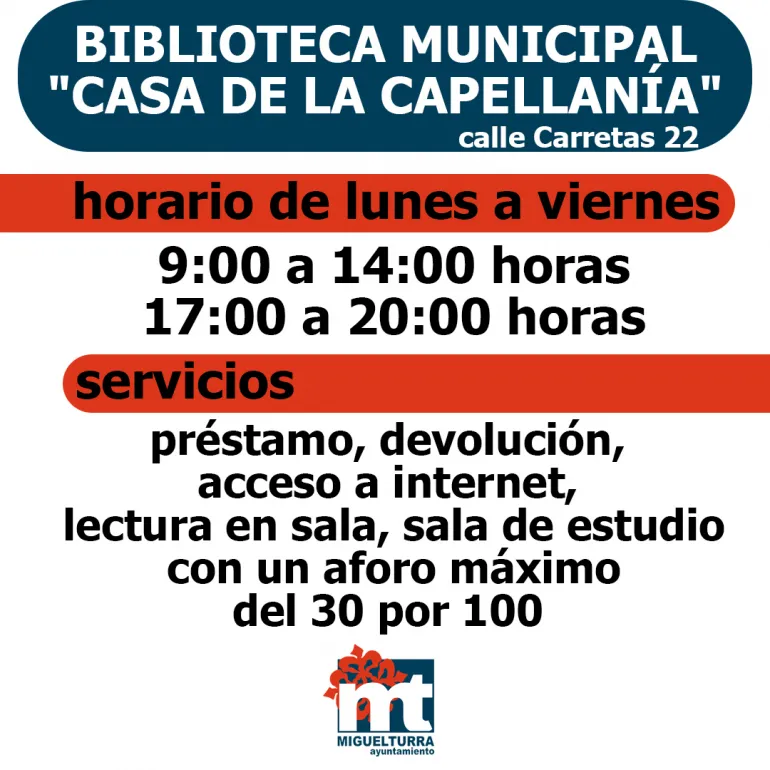 imagen alusiva a la Biblioteca Municipal de Miguelturra, febrero 2021