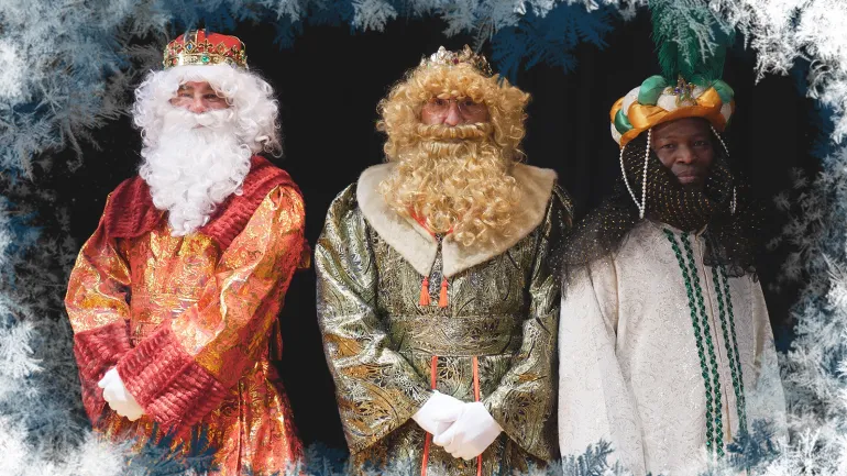 imagen de sus Majestades los Reyes Magos de Oriente, en su saludo a los niños y niñas de Miguelturra, enero 2021