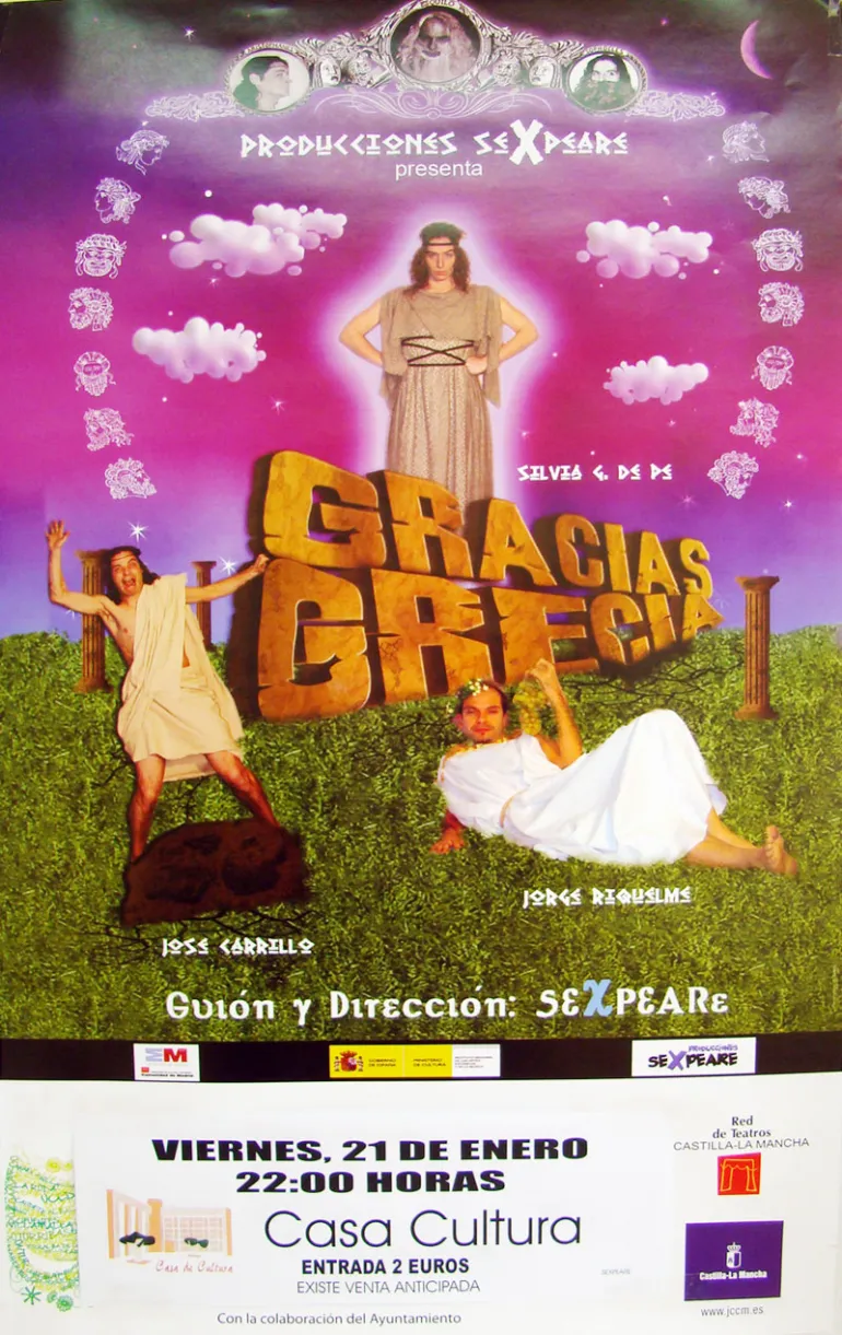 imagen cartel obra Gracias Grecia, enero 2011