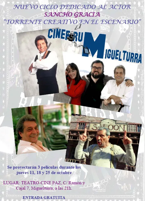 imagen cartel ciclo cine dedicado a Sancho Gracia