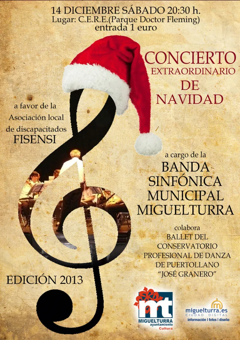 imagen cartel concierto navidad, 14 diciembre 2013