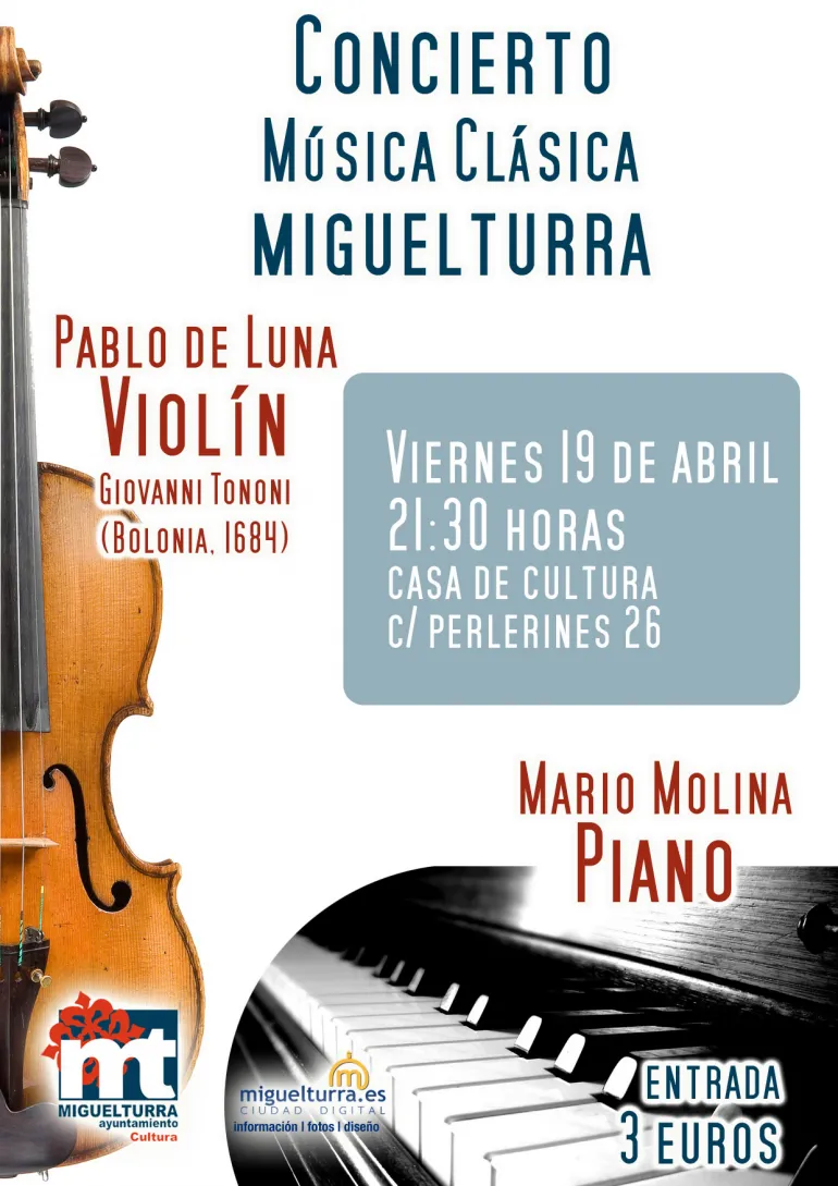 imagen cartel concierto música clásica, abril 2013