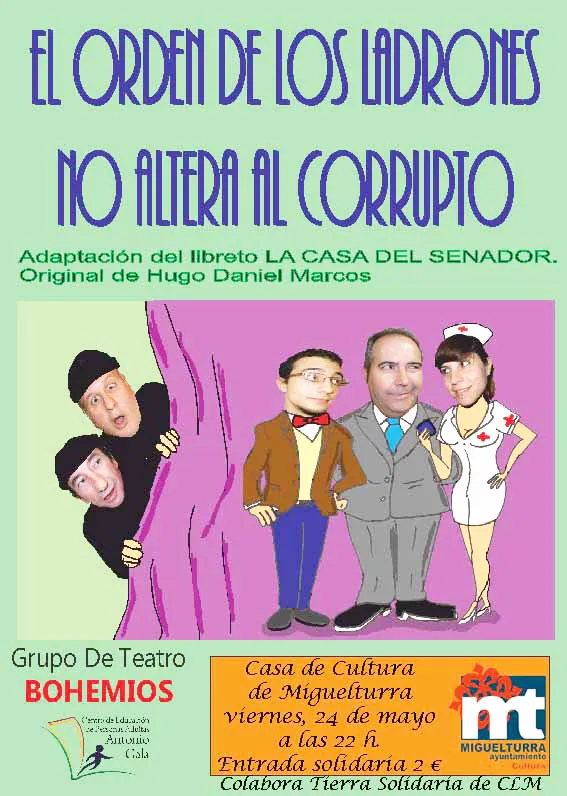 imagen cartel obra teatro cía Bohemios, mayo 2013