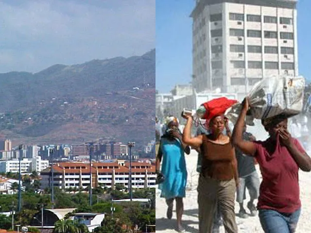imagen antes y después del terremoto en Haití
