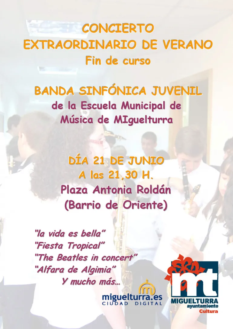 imagen cartel concierto extraordinario, junio 2014