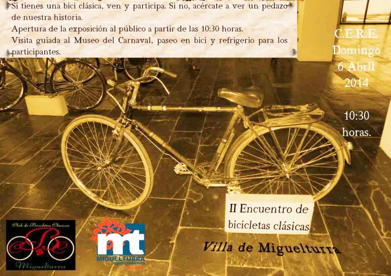 imagen cartel expo bicicletas clásicas, marzo 2014