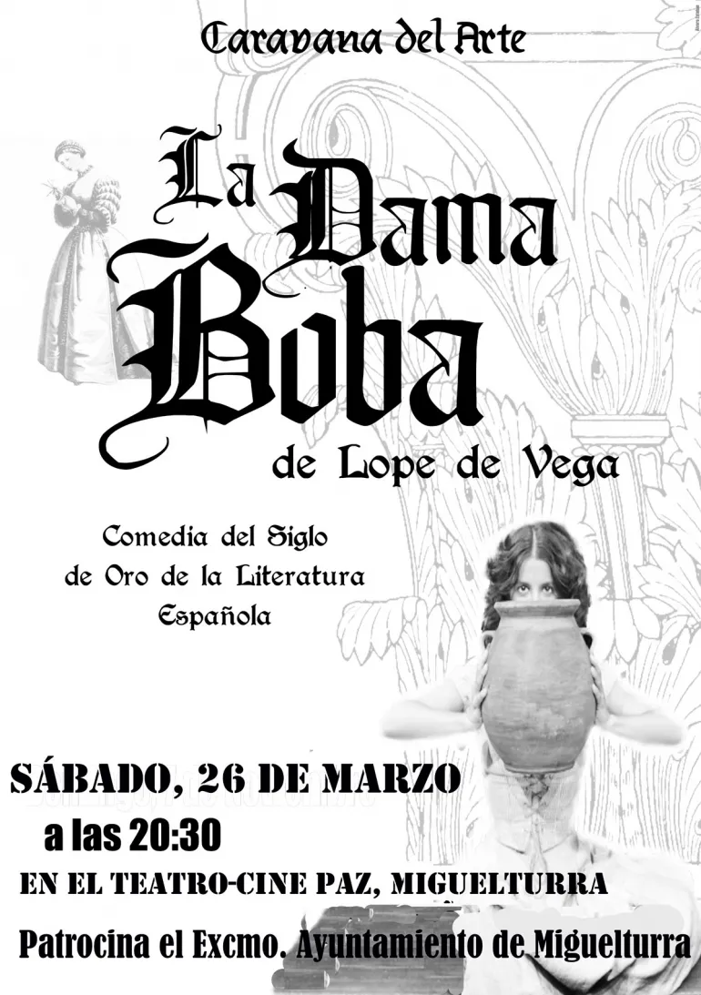 imagen cartel de la obra de teatro la dama boba