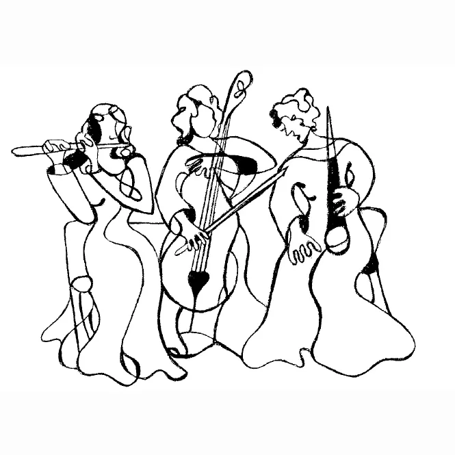 imagen siluetas de personas de una orquesta