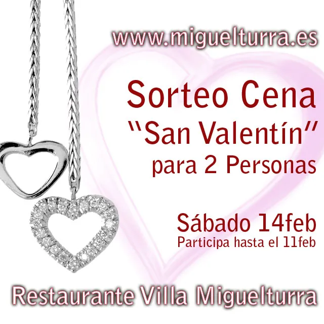imagen publicidad Sorteo Cena San Valentín 2009