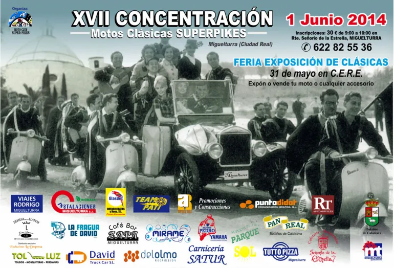 imagen cartel concentración motos clásicas 2014