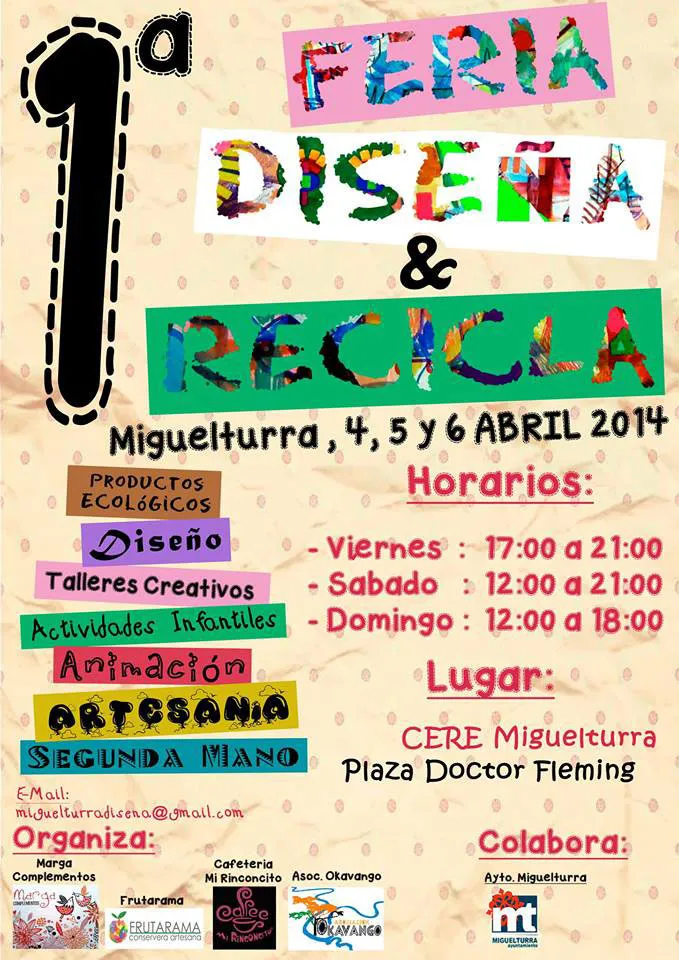 imagen cartel feria artesanía y diseño, abril 2014