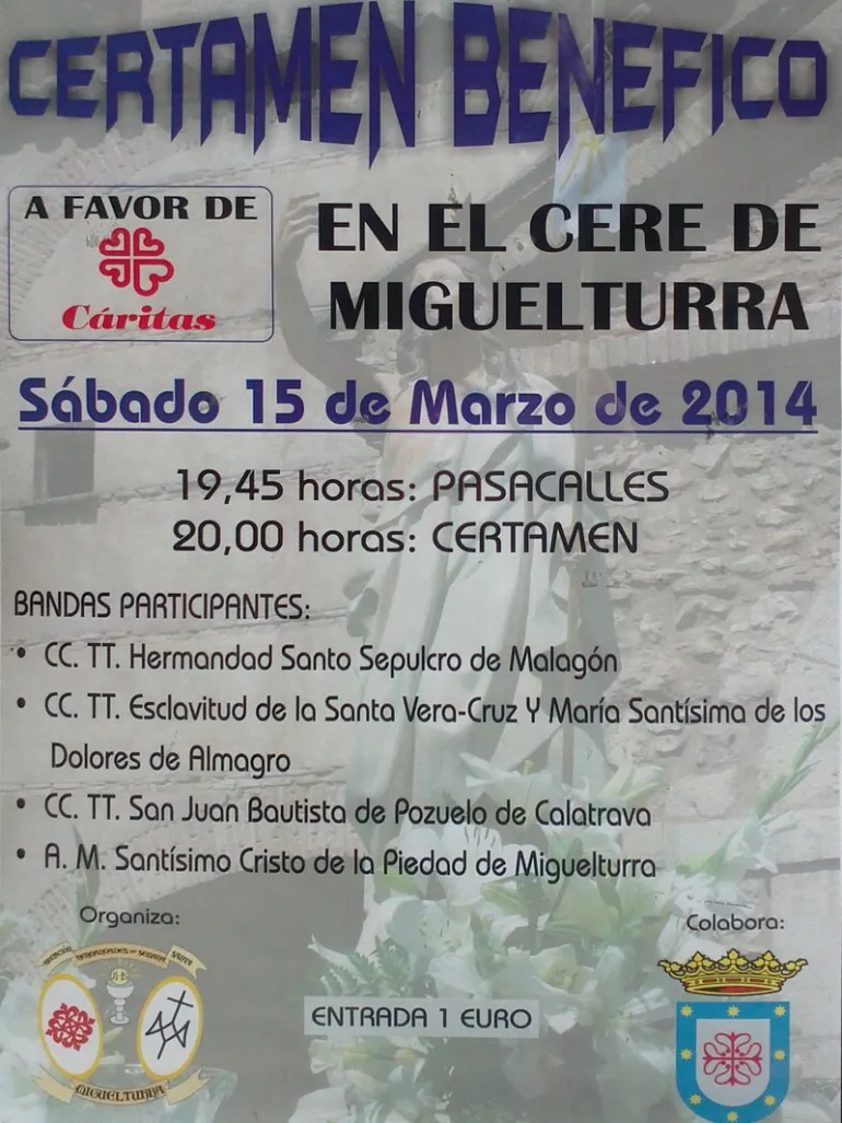 imagen del cartel certamen benéfico, marzo 2014