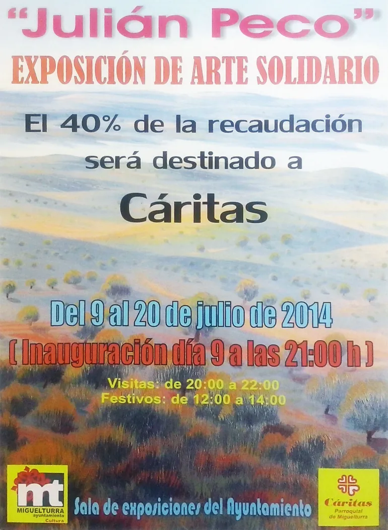 imagen cartel exposición Julián Peco, julio 2014