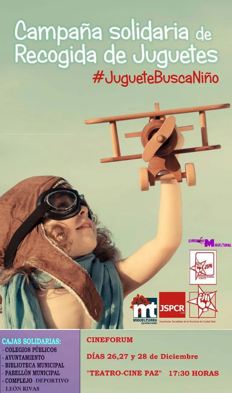 imagen del cartel recogida de juguetes en Navidad 2017, JJSS Miguelturra