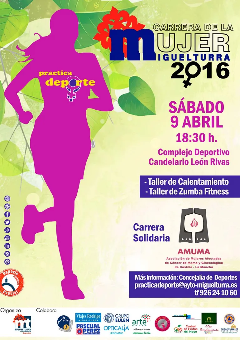agenda imagen publicitaria de la Cuarta Carrera de la Mujer de Miguelturra