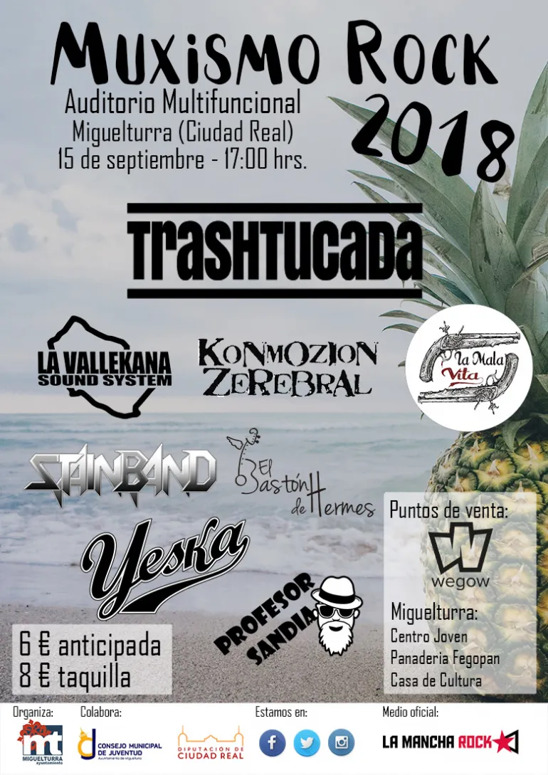 imagen del cartel definitivo del Muxismo Rock 2018 de Miguelturra