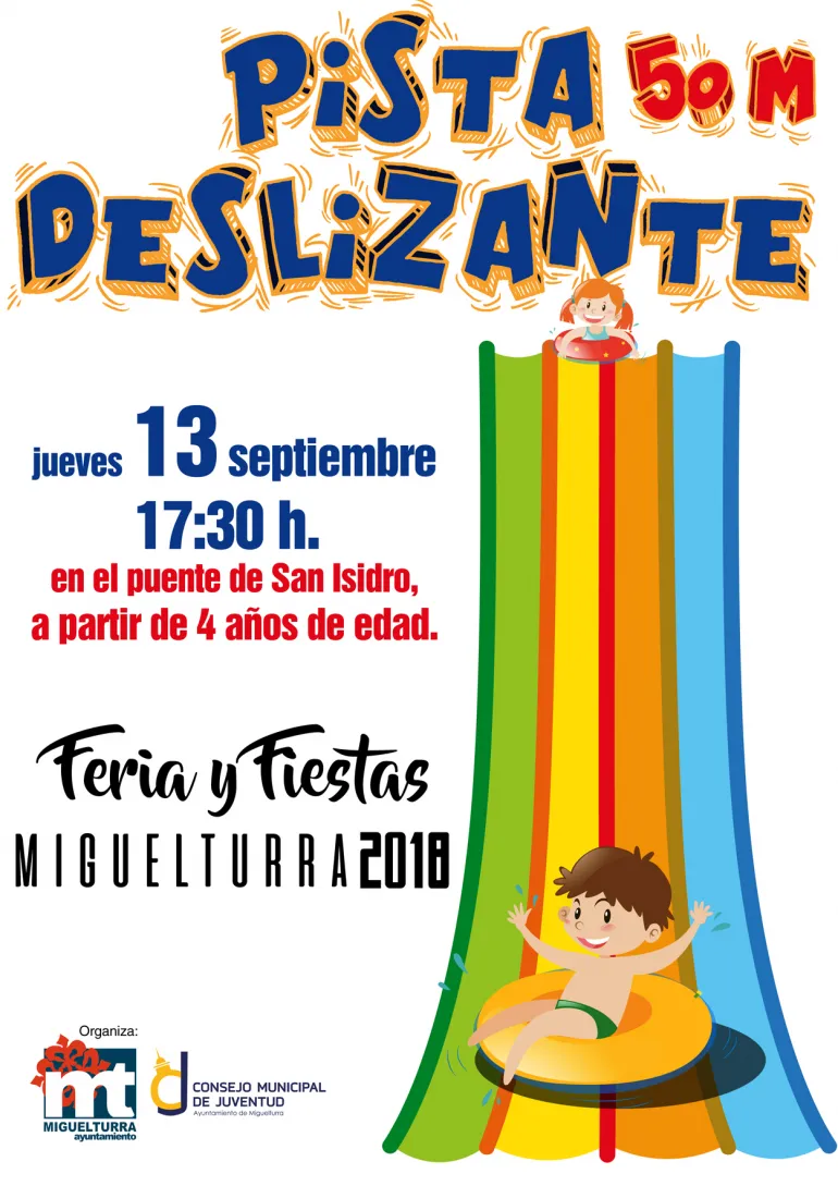 evento imagen del cartel de la Pista Deslizante de las Ferias y Fiestas 2018, diseño cartel Centro de Internet
